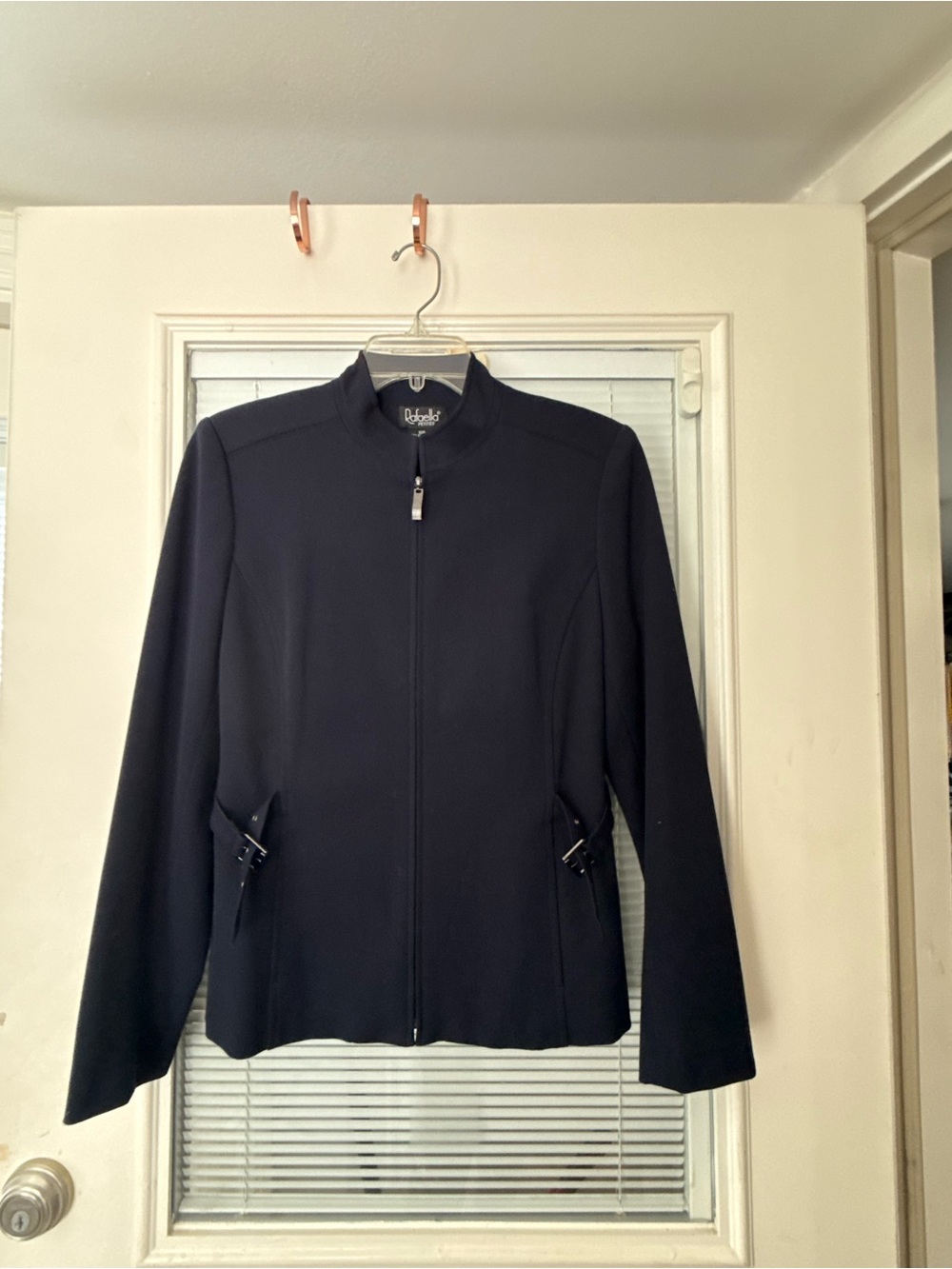 Rafaella Women's Navy Zip-Front Blazer Jacket